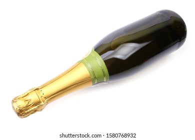 Champagne Bottle On A White Background