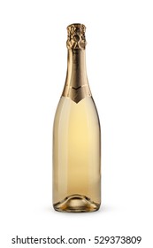 champagne bottle on white background