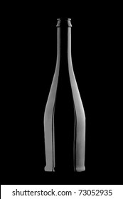 Champagne Bottle Silhouette Against Black