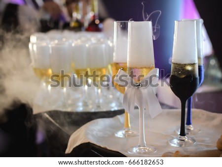 Champagne Bride Groom Wedding Reception Stock Photo Edit Now