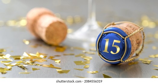Champagne cap with the Number 15