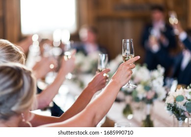 Champagne Cheers At Wedding Celebration