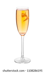 Champagne Cocktail With Orange Zest Inside