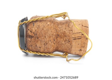 Champagne cork close up isolated on white background - Powered by Shutterstock