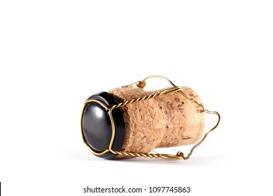 champagne cork isolated on white background