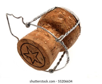 Champagne Cork Isolated With White Background