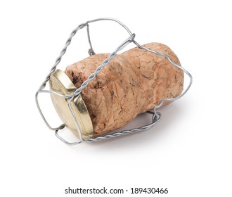 Champagne Cork On A White Background