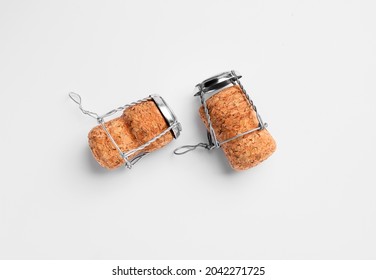 Champagne Cork On White Background