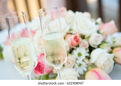 Champagne And Flowers