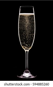 Champagne Flute In Black Background