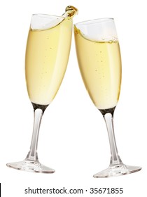 Champagne glass isolated on a white background