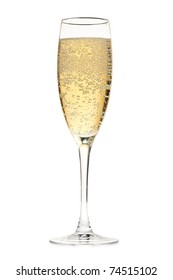 Champagne Glass. Isolated On White Background