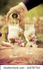 Champagne Glasses At Wedding