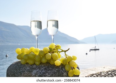 Champagne And Grapes. Lake Maggiore, Switzerland