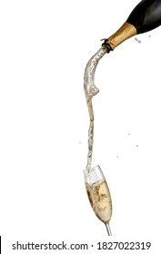 Champagne Long Pouring From A Bottle