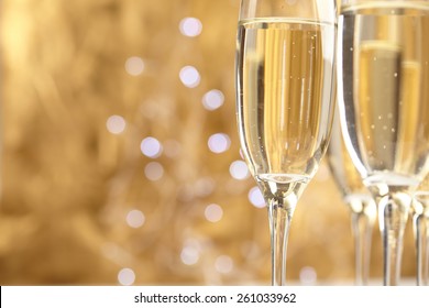 Champagne On Gold Background