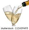 champagne pouring isolated