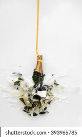 Champagne Smash To Wall