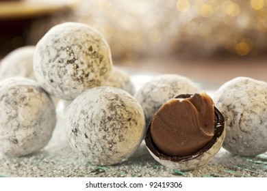 Champagne Truffles Close Up, Selective Focus