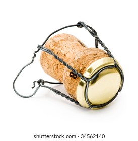 Champagne Wine Cork Isolated On White