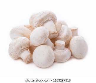champignon mushrooms isolated on white - Shutterstock ID 1183297318