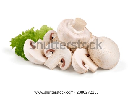 Champignon mushrooms, isolated on white background