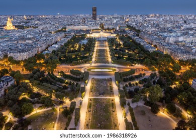 Champs de Mars, Paris at nighttime