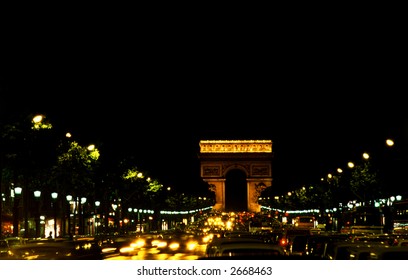 Champs Elysees By Night, Paris