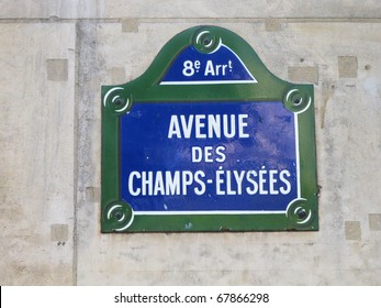 Champs Elysees Street Sign, Paris