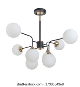 Chandelier in black on a white background. Interior chandelier for home and office.