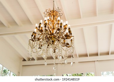 Chandelier Hang On Ceiling In The Room.