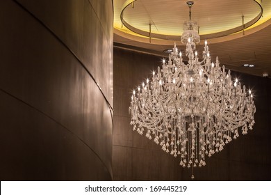 chandelier in luxury room shining