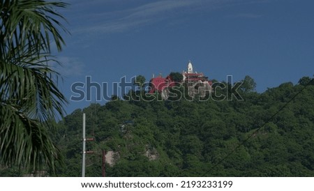 chandi devi image established on top of hill.