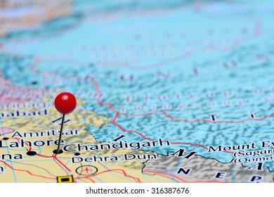 Chandigarh Pinned On A Map Of Asia 