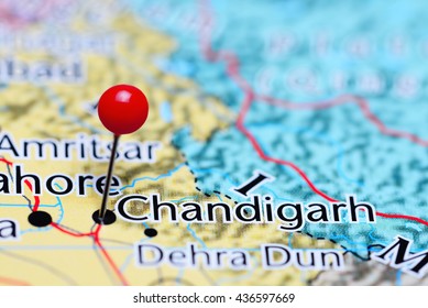 Chandigarh Pinned On A Map Of India
