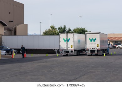 Chandler, AZ - Dec. 2, 2019: Waymo Trucks At The Chandler Depot.