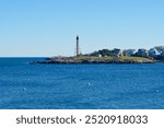 Chandler Hovey Park and lighthouse at Marblehead Neck MA USA