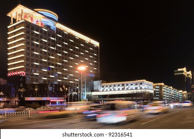 CHANGCHUN-CHINA-FEB. 5, 2011. Changchun City Center At Night On Feb. 5, 2011. Changchun Is The Capital Of Jilin Province, In The Northeast Of China With A Population Of 7,677,089 At The 2010 Census.