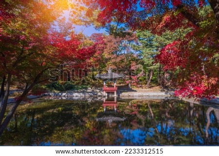 Changdeokgung palace at autumn in South Korea.