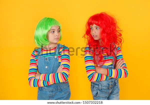 Change Color Kids Girls Vibrant Hairstyle Stock Photo Edit Now