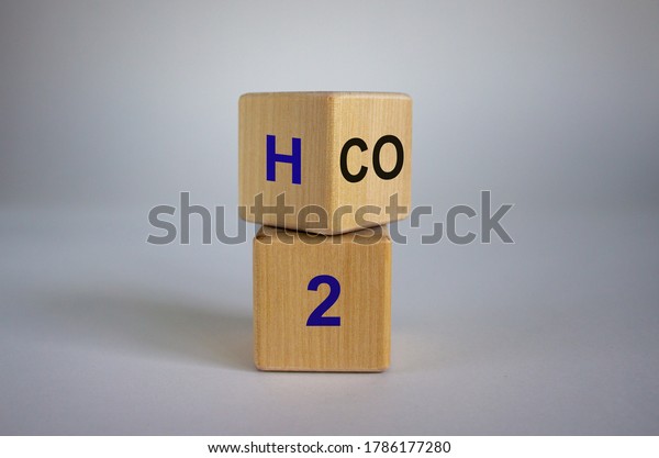 Change to fuel cell vehicles. Fliped cube,\
changes the expression CO2 to H2. Beautiful white background.\
Ecological concept.