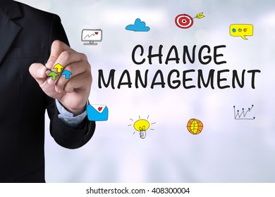 Change Management Businessman Drawing Landing Page Stock Photo ...