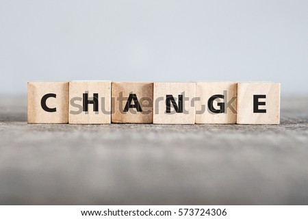 CHANGE word made with building blocks