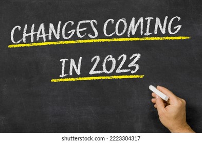  Changes Coming in 2023 written on a blackboard  - Shutterstock ID 2223304317