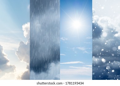 The changes of weather. A natural phenomenon of the differences of four seasons - Shutterstock ID 1781193434