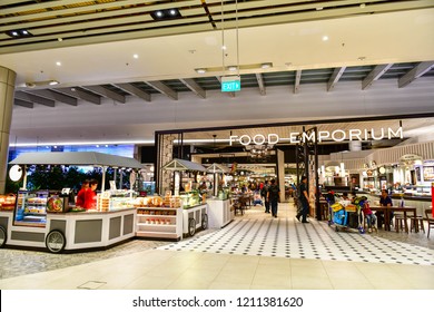 Changi Airport - OCTOBER 3,2018 : Food Emporium At Changi Airport Terminal 4 In Singapore 