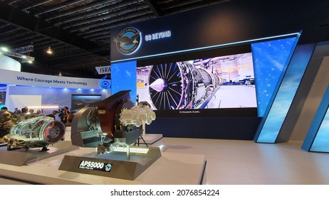 Changi, Singapore - ‎‎February 12, 2020 : Pratt  Whitney Engine Booth At The Singapore Airshow 2020