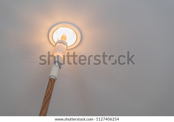 Changing Light Bulb Ceiling Lamp Light Stock Photo Edit Now