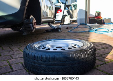 Changing Own Car Tire At Home.