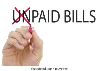 Changing Phrase Unpaid Bills Into Paid Bills By Crossing Off Letters Un.